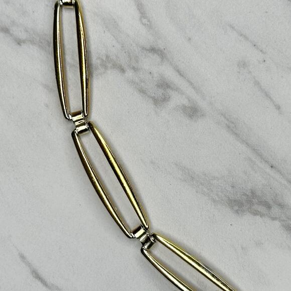 Skinny Silver Gold Chain Link Belt Large XL Two Tone ✨ - Picture 8 of 11